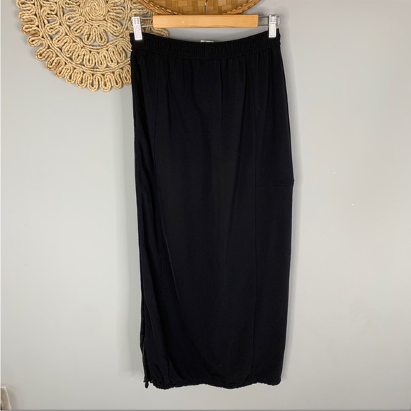 Copines Claudia Strater Maxi Skirt Women's Small Black 40E Fleece Lined Tearaway - Picture 7 of 11